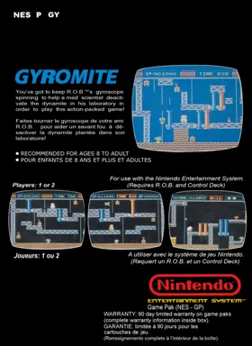 Gyromite (World) box cover back